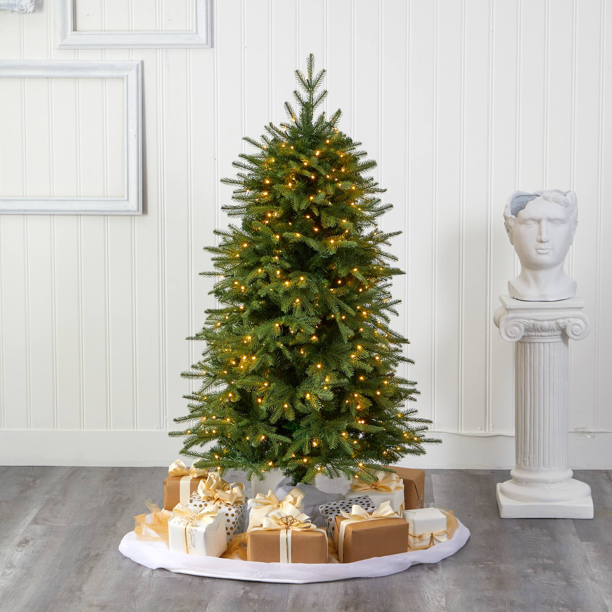 5ft. Pre-Lit Vancouver Fir Natural Look Artificial Christmas Tree with Clear LED Lights